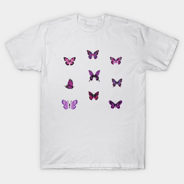 purple butterfly T-Shirt by Wolf Clothing Co